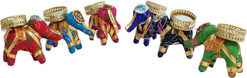 TIED RIBBONS Lotus Tealight Candle Holder | Set of 7 | Tealight Holder for Diwali Decorations, Indian Decorations for Home, Tealight Diya for Diwali, Pooja, Ganesh Chaturthi Decorations, Home Decor in Saudi Arabia