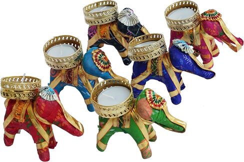 TIED RIBBONS Lotus Tealight Candle Holder | Set of 7 | Tealight Holder for Diwali Decorations, Indian Decorations for Home, Tealight Diya for Diwali, Pooja, Ganesh Chaturthi Decorations, Home Decor in Saudi Arabia
