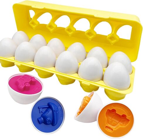 Matching Egg Toy Set - 6 Play Eggs Toddler Toys - Educational Color and Animal Recognition Skills -Learning Egg Game Puzzle for Toddlers (Animal) in Saudi Arabia