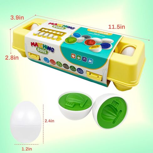 Matching Egg Toy Set - 6 Play Eggs Toddler Toys - Educational Color and Animal Recognition Skills -Learning Egg Game Puzzle for Toddlers (Animal) in Saudi Arabia