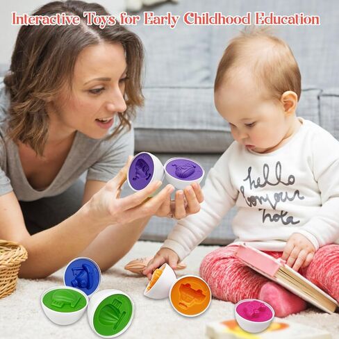 Matching Egg Toy Set - 6 Play Eggs Toddler Toys - Educational Color and Animal Recognition Skills -Learning Egg Game Puzzle for Toddlers (Animal) in Saudi Arabia