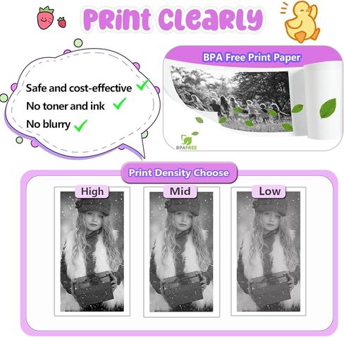 Kids Instant Print Camera, Selfie Camera Christmas Birthday Gifts with 3 Rolls Printer Paper, HD Digital Camera for Toddler, Portable Travel Toy for 3-12 Ages Girls Boys, with 32GB SD Card-Blue in Kuwait