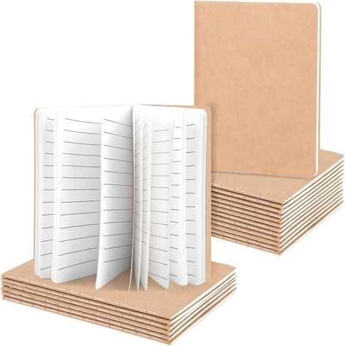 Koogel 16PCS Kraft Notebooks, 3.5x5in Pocket Notebooks with Lined Pages Small Pocket Journal Notepads Mini Notebook for School Office Home Travel Gifts in Saudi Arabia