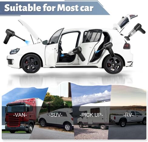 Car Vacuum Portable Cordless - 15000PA High Powerful Handheld Vacuum Cordless Rechargeable,3 in 1 Keyboard Cleaner & Air Duster, Car Vacuum with Brushless Motor,Vacuum for car, home, office, pet in Saudi Arabia