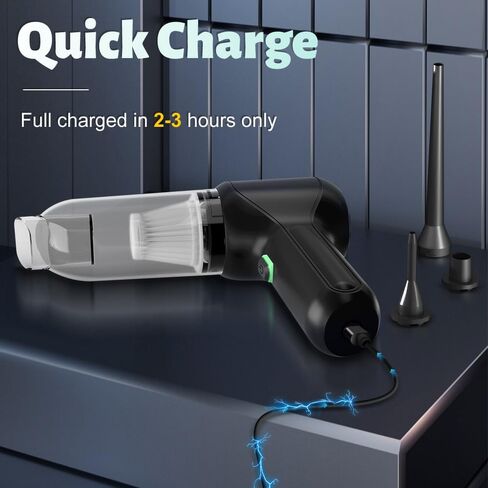 Car Vacuum Portable Cordless - 15000PA High Powerful Handheld Vacuum Cordless Rechargeable,3 in 1 Keyboard Cleaner & Air Duster, Car Vacuum with Brushless Motor,Vacuum for car, home, office, pet in Saudi Arabia
