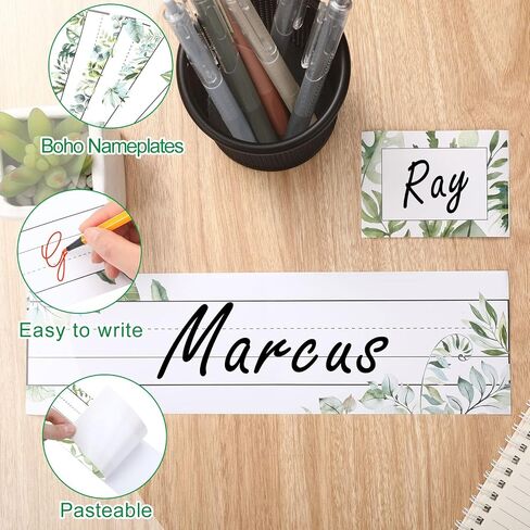 48 Pcs Rustic Bloom Name Tags Labels Succulents Theme Name Plates for Desk Self Adhesive Label Stickers Bulletin Board Farmhouse Decoration for Teacher Classroom School Office Baby Shower (Retro) in Saudi Arabia