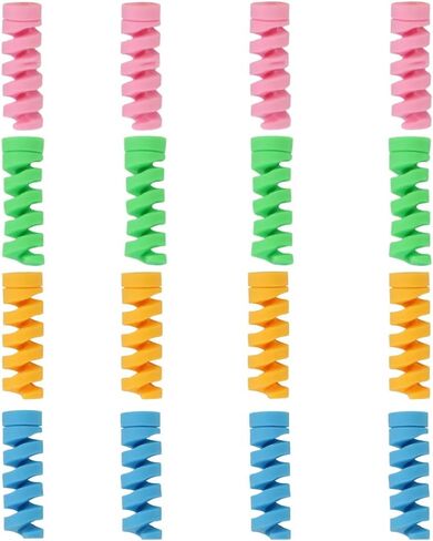 12PCS Silicone Cord Protector Sleeves Cover Charger Protector Cable Protector for Phone Charger Spiral Charger Cord Protector Flexible Cable Cord Saver for All Cell Phone Data Line (White) in Saudi Arabia