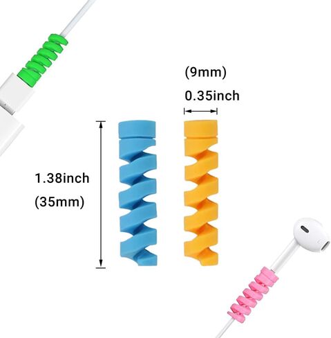 12PCS Silicone Cord Protector Sleeves Cover Charger Protector Cable Protector for Phone Charger Spiral Charger Cord Protector Flexible Cable Cord Saver for All Cell Phone Data Line (White) in Saudi Arabia