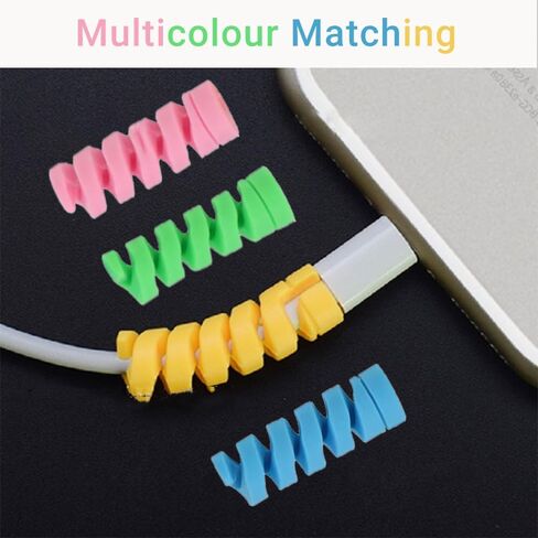 12PCS Silicone Cord Protector Sleeves Cover Charger Protector Cable Protector for Phone Charger Spiral Charger Cord Protector Flexible Cable Cord Saver for All Cell Phone Data Line (White) in Saudi Arabia