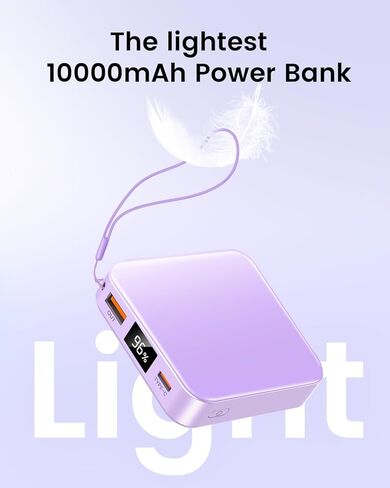 10000mAh Small Power Bank, Mini Phone Portable Charger, USB C Input/Output with Smart LED Display, 30W Fast Charging Technology Battery Bank for iPhone, iPad,Samsung, Android Phones, Tablet in Kuwait