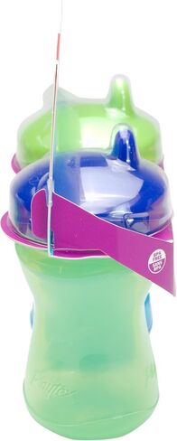 Playtex Baby Sipsters Stage 2 Hard Spout Cups, Green/Pink, Blue/Lavender, 9 Oz, 2 Count - Spill-Proof and Leak-Proof in Saudi Arabia