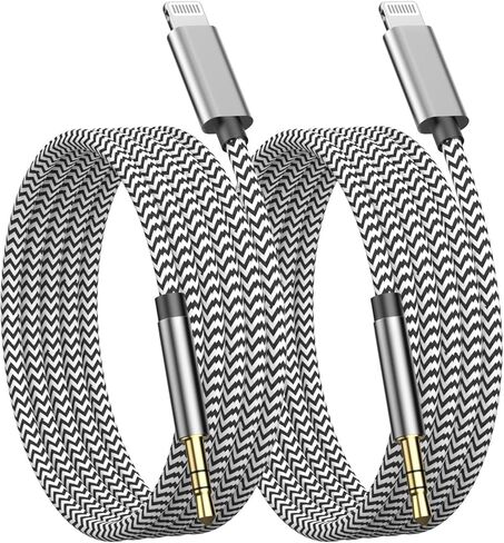 Aux Cord for iPhone 16 15, 2 Pack USB C to 3.5mm Audio Aux Jack Cable, Type C to 3.5mm Headphone Jack Car Stereo Cord Compatible with iPhone 16/16 Plus/16 Pro/16 Pro Max/15/15 Plus/15 Pro/15 Pro Max in Saudi Arabia