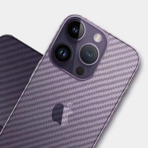 واقي شاشة خلفي 6.9 بوصة لهاتف iPhone 16 Pro Max، طبقة حماية رفيعة للغاية من ألياف الكربون ثلاثية الأبعاد - عبوتين - شفاف in Kuwait