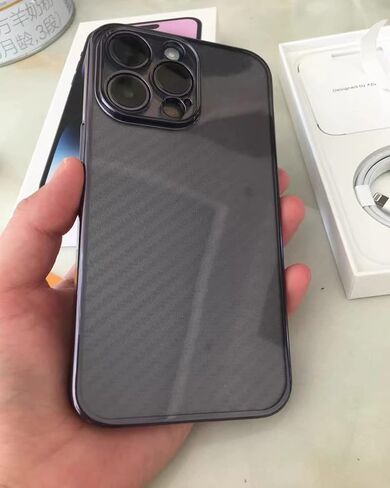 واقي شاشة خلفي 6.9 بوصة لهاتف iPhone 16 Pro Max، طبقة حماية رفيعة للغاية من ألياف الكربون ثلاثية الأبعاد - عبوتين - شفاف in Kuwait