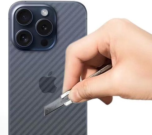 واقي شاشة خلفي 6.9 بوصة لهاتف iPhone 16 Pro Max، طبقة حماية رفيعة للغاية من ألياف الكربون ثلاثية الأبعاد - عبوتين - شفاف in Kuwait