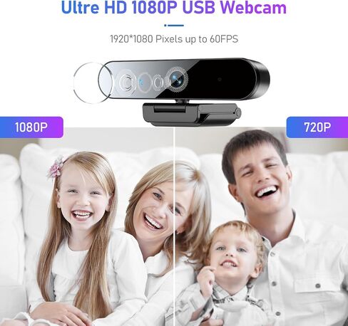 Webcam 4K, USB Webcam with 4 Noise-Canceling Microphones, 4K Webcam for PC/MAC, 50°- 92° FOV Streaming Webcam, Built-in OSD & Privacy Cover, Plug & Play Wide Angle Webcam for Zoom, Teams, Recording in Saudi Arabia