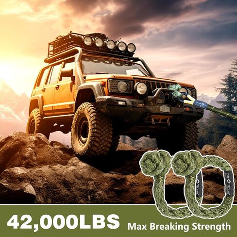 3/8" Synthetic Soft Shackle Set of 2-31,000 Lbs Minimum Breaking Strength, UHMWPE Recovery Tow Shackles for Offroad 4x4 Vehicles in Saudi Arabia