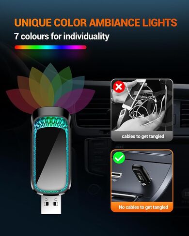 SEALIGHT Wireless CarPlay Adapter for iPhone, Converts Wired to Wireless CarPlay Adapter 2024 Upgrade Plug & Play No Latency CarPlay Dongle for Cars 2015+ for Apple iOS 10+ with LED Ambient Light in Saudi Arabia