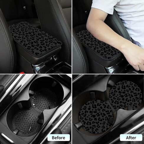 Auto Center Console Cover Arm Rest Cover for Car Truck,Universal Waterproof Car Armrest Cover Pad Middle Console Storage Box Covering Protector+Car Coasters-Blue Butterflies in Night Sky in Saudi Arabia