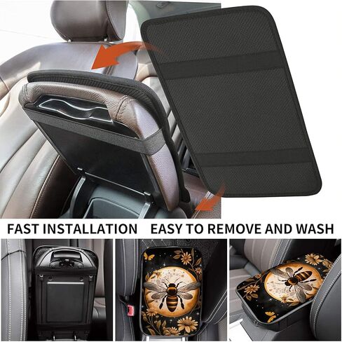 Auto Center Console Cover Arm Rest Cover for Car Truck,Universal Waterproof Car Armrest Cover Pad Middle Console Storage Box Covering Protector+Car Coasters-Blue Butterflies in Night Sky in Saudi Arabia
