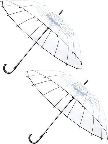 Clear Umbrella, Transparent Folding Automatic Open Close Travel Umbrellas for Rain,Wind and Snow, Lightweight Portable Windproof Umbrella for Adult Unisex (1 Pack) in Saudi Arabia
