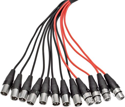 مكبرات الصوت الزلزالية 12 قناة منخفضة المستوى XLR إرسال لوحة الدائرة كابل ثعبان، كابل مقسم XLR، 100 قدم in Kuwait