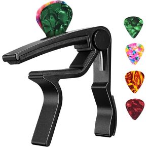 Guitar Capo, with Pick Holder Capo and Pick for Acoustic Electric Guitar,Ukulele