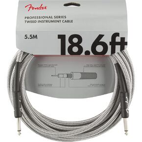 Fender Professional Series Tweed Instrument Cable, Straight/Straight, Daphne Blue, 10ft