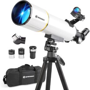 Telescope, Telescope for Adults High Powered, 80mm Aperture 500mm Fully Mult-Coated High Powered Refracting & Red Dot Star Finder System Telescope, with All Metal Tripod/Phone Adapter/Bag