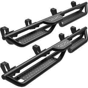 OEDRO Wheel to Wheel Running Boards Compatible with Jeep Gladiator JT 4 Door 2020-2024, Bed Access Side Steps, Two Stairs Nerf Bar