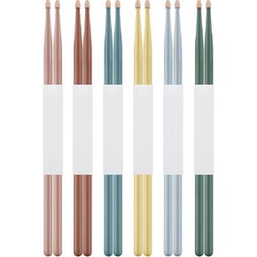 Boao 6 Pairs Drum Sticks 5A Drumsticks Walnut Wood Tip Drumsticks for Adults Classic Drum Accessories for Kids Acoustic Drums or Electronic Drums, 6 Colors