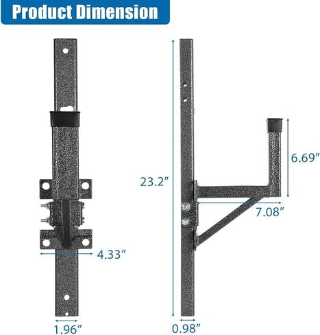 Aluminum Side Mount Trailer Ladder Rack, Lightweight Rustproof Adjustable Ladder Rack for Open and Enclosed Trailer Exterior Side Wall, 150 LBS Capacity - Carry 1 Ladder in Saudi Arabia