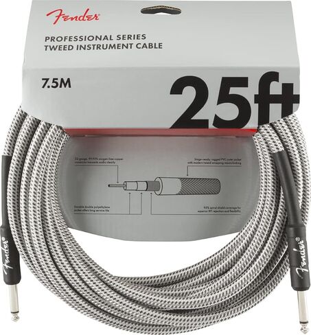 كابل Fender Professional Series Tweed Instrument، مستقيم/مستقيم، أزرق دافني، 10 قدم in Kuwait