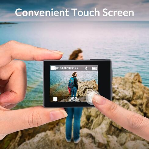 icefox Action Camera 4K Underwater Camera External Microphone Waterproof 40M Ultra HD 20MP Camera 170 ° Ultra Wide Angle WiFi Camcorder, Gray in Kuwait