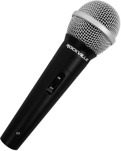 Rockville Wired Pro MIc Kit 1 - ميكروفون معدني متطور + حامل ميكروفون + حقيبة حمل + كابل، أسود in Saudi Arabia