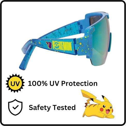 Sun-Staches Pikachu Sports Wrap Sunglasses for Kids, Official Pokémon Arkaid Shades with UV400, One Size Fits Most Kids in Saudi Arabia