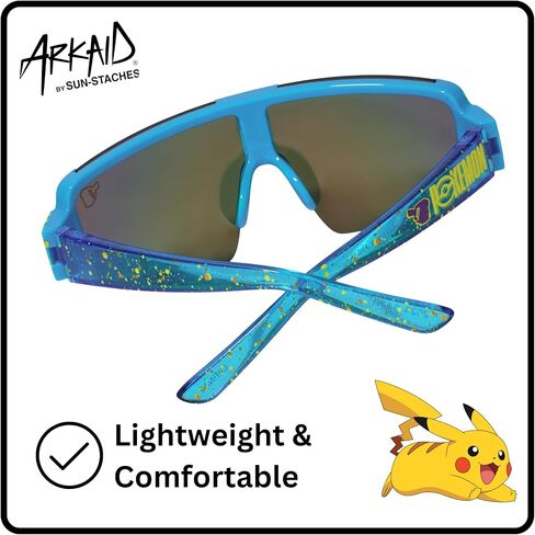 Sun-Staches Pikachu Sports Wrap Sunglasses for Kids, Official Pokémon Arkaid Shades with UV400, One Size Fits Most Kids in Saudi Arabia