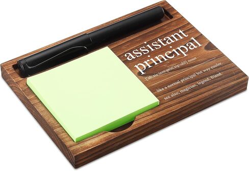 Human Resources Sticky Note Holder Wooden Notepad & Pen Holder 6.5" x 4.7" Sticky Note Pad Holder Dispenser for Desk HR Definition Work Gifts, NPA190 in Saudi Arabia
