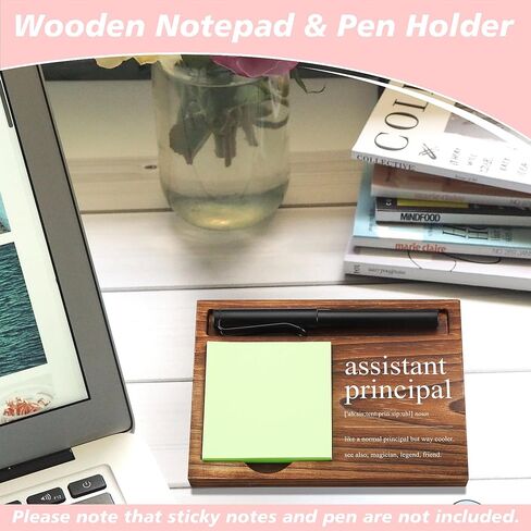 Human Resources Sticky Note Holder Wooden Notepad & Pen Holder 6.5" x 4.7" Sticky Note Pad Holder Dispenser for Desk HR Definition Work Gifts, NPA190 in Saudi Arabia