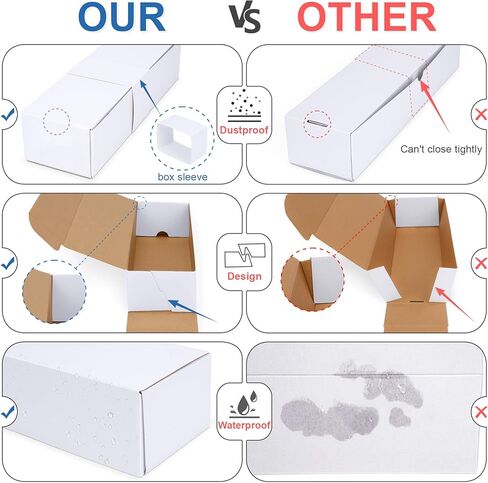 صندوق تخزين بطاقات التداول مع فواصل، صندوق منظم بطاقات من الورق المقوى للبيسبول والرياضة والألعاب ومجموعة بطاقات اللعب، عبوة من 3 قطع، أبيض وبني in Kuwait