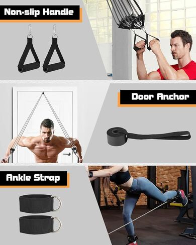 6Pcs Resistance Bands, Workout Bands 270lbs, Exercise Bands with Handles/Door Anchor/Ankle Straps/Bag/Poster for Men, Heavy Resistance Bands for Working Out at Home in Saudi Arabia