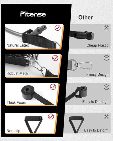 6Pcs Resistance Bands, Workout Bands 270lbs, Exercise Bands with Handles/Door Anchor/Ankle Straps/Bag/Poster for Men, Heavy Resistance Bands for Working Out at Home in Saudi Arabia