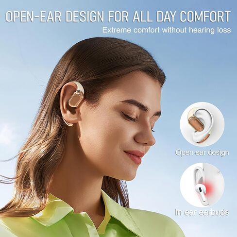 TUINYO True Wireless Ear Hooks, IPX5 Waterproof, Stable One-Step Bluetooth Connection with Long Transmission, 40hrs Longed Standby Time with 10hrs Playtime for Each, Compatible to Different Devices in Saudi Arabia