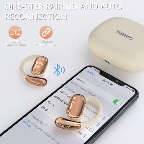 TUINYO True Wireless Ear Hooks, IPX5 Waterproof, Stable One-Step Bluetooth Connection with Long Transmission, 40hrs Longed Standby Time with 10hrs Playtime for Each, Compatible to Different Devices in Saudi Arabia