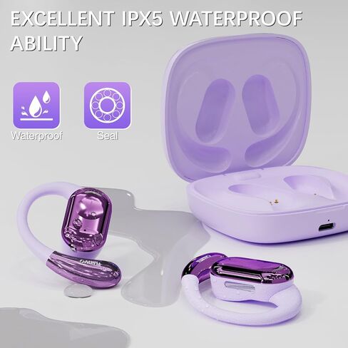 TUINYO True Wireless Ear Hooks, IPX5 Waterproof, Stable One-Step Bluetooth Connection with Long Transmission, 40hrs Longed Standby Time with 10hrs Playtime for Each, Compatible to Different Devices in Saudi Arabia