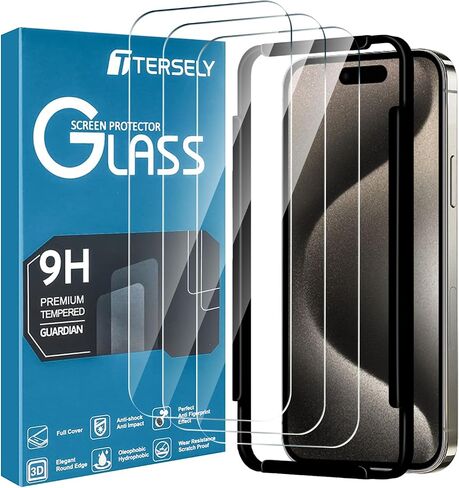 T Tersely [4 Pack] Screen Protector for iPhone 16 Pro (6.3 inch), Tempered Glass with Installation Alignment Frame,Case Friendly,HD Clear in Saudi Arabia