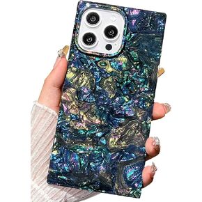 Cute Compatible with iPhone 16 Pro Max Case 6.9 Inch,Sparkle Luxury Glitter Colorful Shell Rectangle Cases for Women,Girly Bling Slim Soft TPU Shockproof Protective Cover(Black Shell)