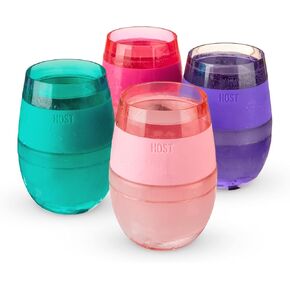 Host Freeze XL Cooling Cup in Double Walled Insulated Freezable Drink Chilling Tumbler with Freezing Gel, 12 Ounces - Set of 4 Vivid Tinted