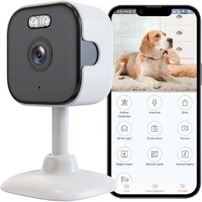 5MP Indoor Camera, Cameras for Home Security with Night Vision, Pet Camera with Phone App, 2K Indoor Security Camera, Motion Detection, 2-Way Audio, WiFi Home Camera, Baby Monitor