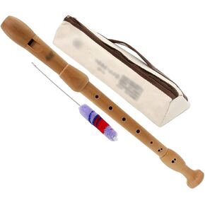 Music Recorder Instrument,Beginner Adult German Alto Recorder, 8-hole Wooden Professional Playing Flute Instrument, Storage Bag + Cleaning Stick